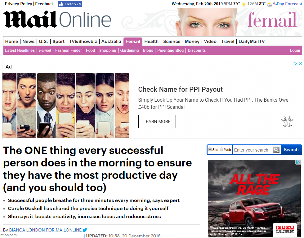 One thing every person needs to do in the morning on Mailonline